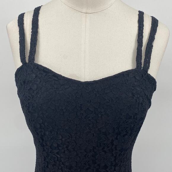 Vintage All That Jazz Lace Dress Fit & Flare Sweetheart Neck Mini Black size XS - Picture 2 of 7